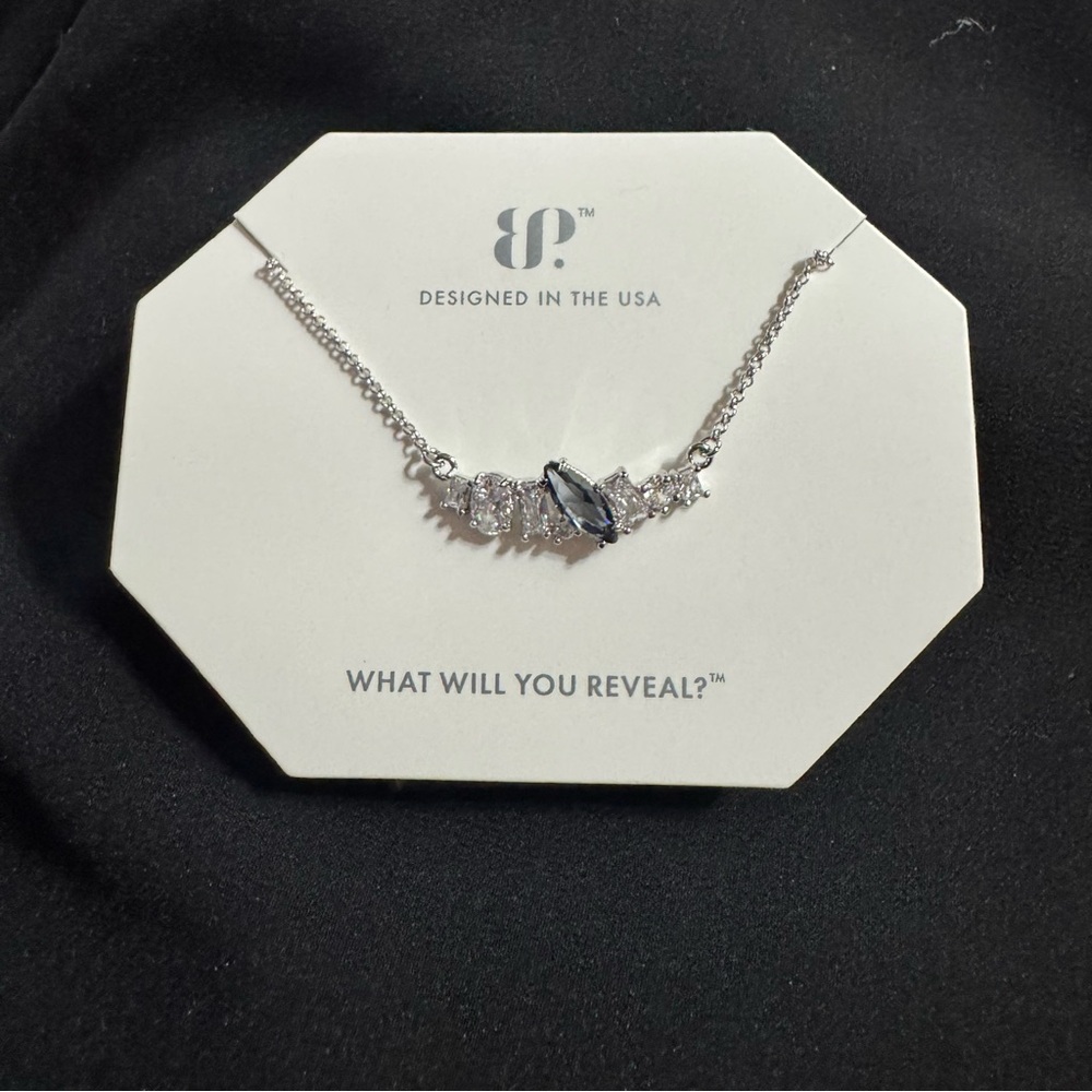 BP Silver Necklace with Black Accent